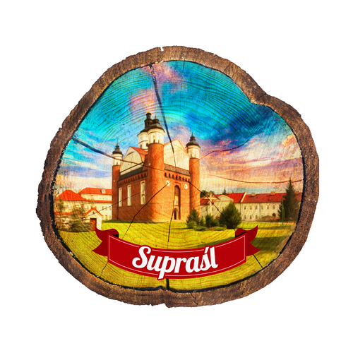 Magnes drewniany pieniek Supraśl