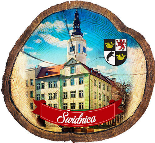 Magnes drewniany pieniek Świdnica