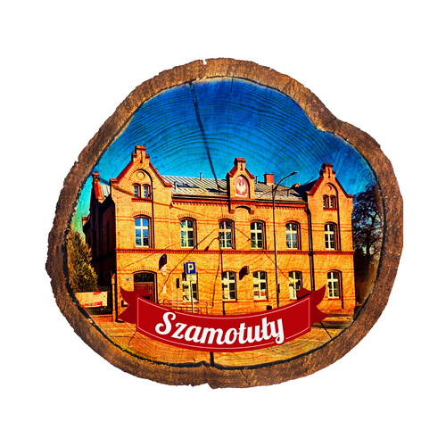Magnes drewniany pieniek Szamotuły