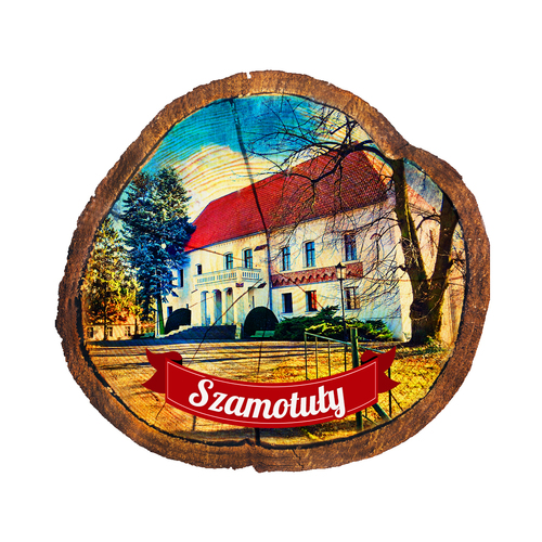 Magnes drewniany pieniek Szamotuły