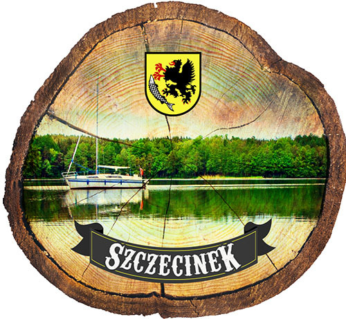 Magnes drewniany pieniek Szczecinek