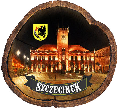 Magnes drewniany pieniek Szczecinek