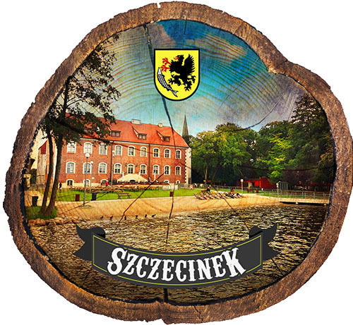 Magnes drewniany pieniek Szczecinek