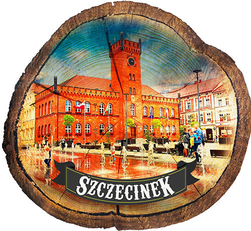 Magnes drewniany pieniek Szczecinek