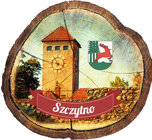 Magnes drewniany pieniek Szczytno
