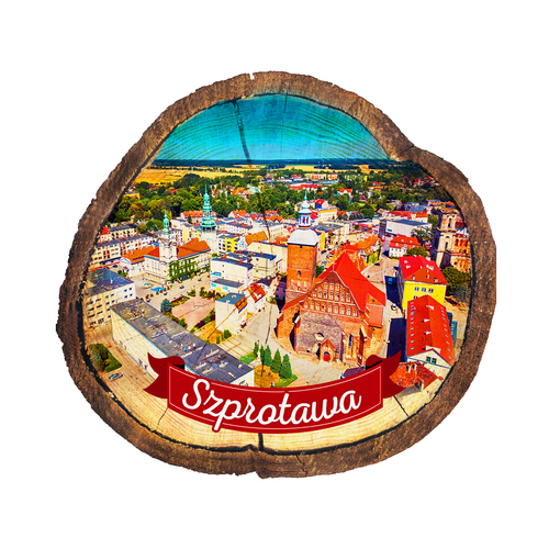 Magnes drewniany pieniek Szprotawa