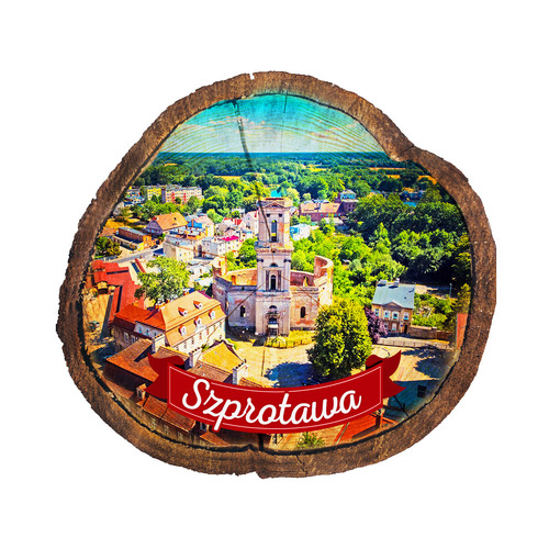 Magnes drewniany pieniek Szprotawa