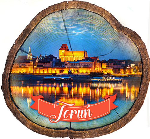 Magnes drewniany pieniek Toruń
