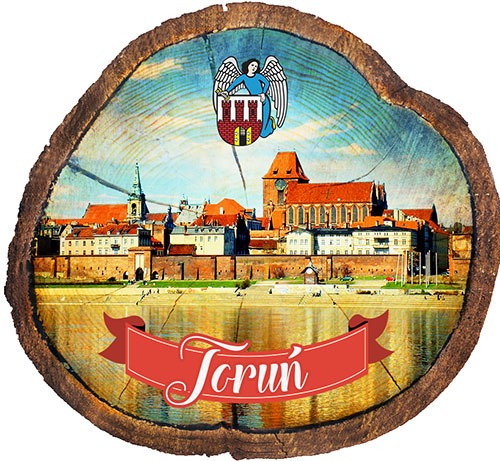 Magnes drewniany pieniek Toruń