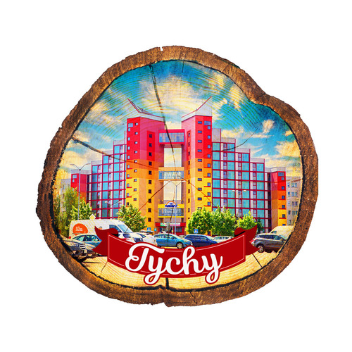 Magnes drewniany pieniek Tychy