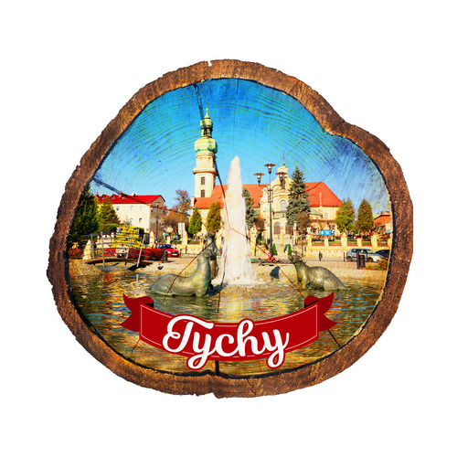 Magnes drewniany pieniek Tychy
