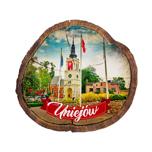 Magnes drewniany pieniek Uniejów