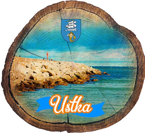 Magnes drewniany pieniek Ustka