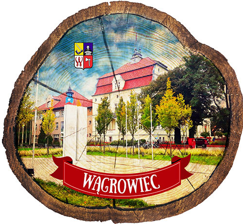 Magnes drewniany pieniek Wągrowiec