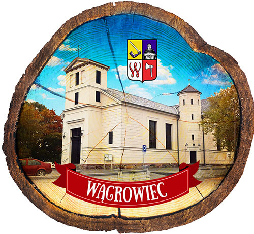 Magnes drewniany pieniek Wągrowiec