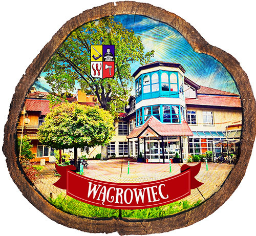 Magnes drewniany pieniek Wągrowiec