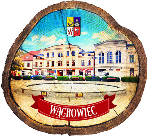 Magnes drewniany pieniek Wągrowiec