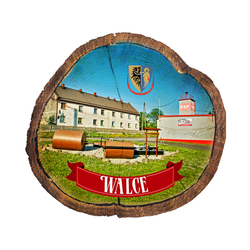 Magnes drewniany pieniek Walce