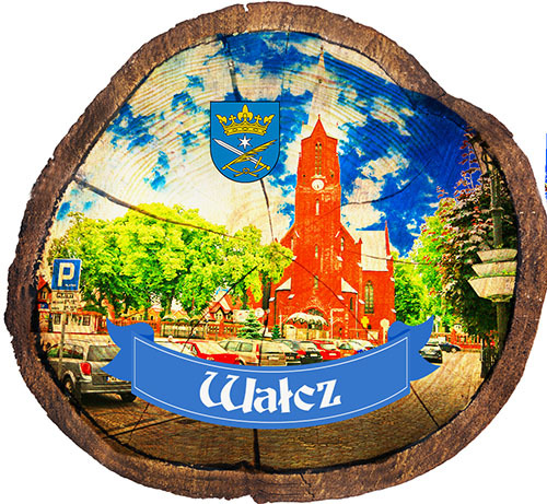 Magnes drewniany pieniek Wałcz