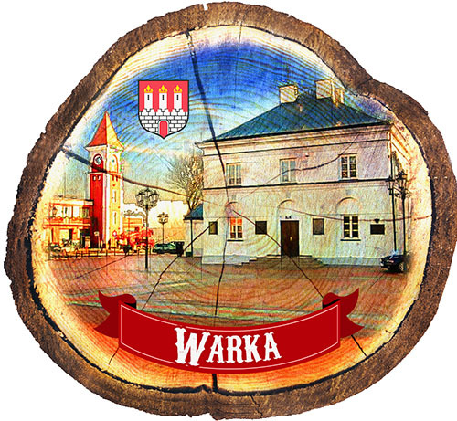 Magnes drewniany pieniek Warka