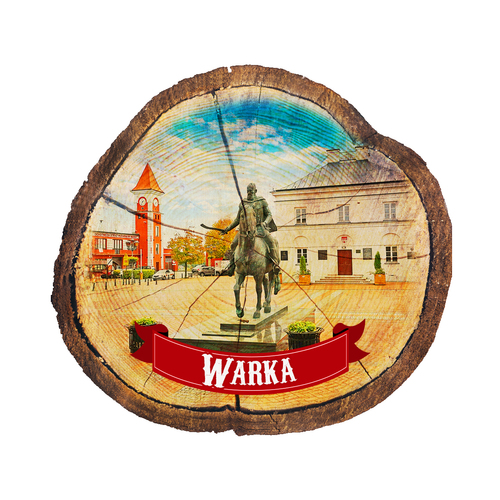 Magnes drewniany pieniek Warka