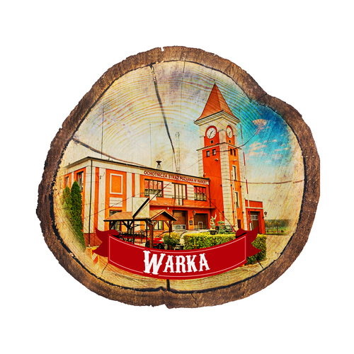 Magnes drewniany pieniek Warka