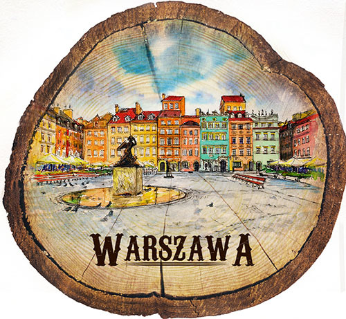Magnes drewniany pieniek Warszawa