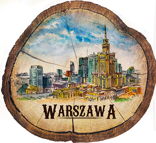 Magnes drewniany pieniek Warszawa