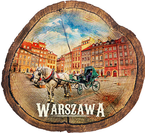 Magnes drewniany pieniek Warszawa