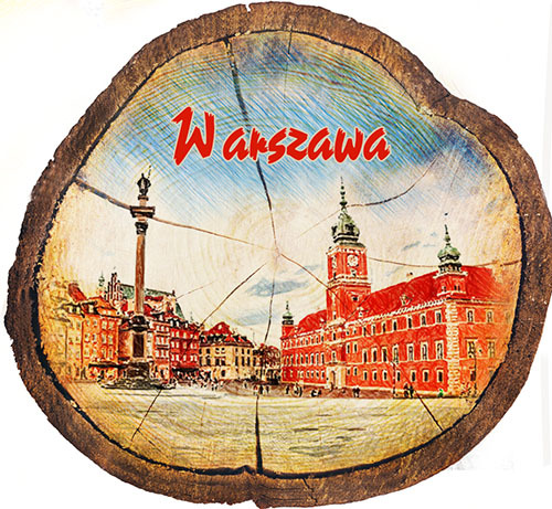 Magnes drewniany pieniek Warszawa