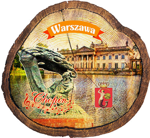 Magnes drewniany pieniek Warszawa