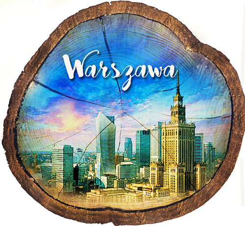 Magnes drewniany pieniek Warszawa