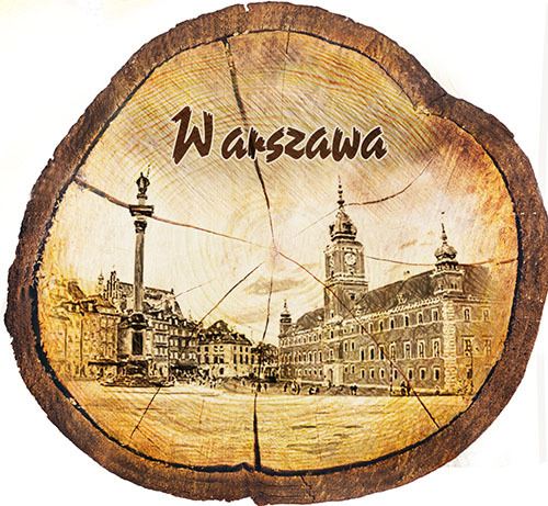 Magnes drewniany pieniek Warszawa