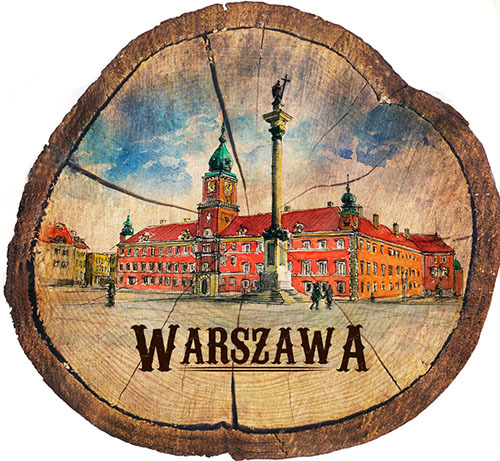 Magnes drewniany pieniek Warszawa