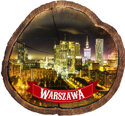 Magnes drewniany pieniek Warszawa