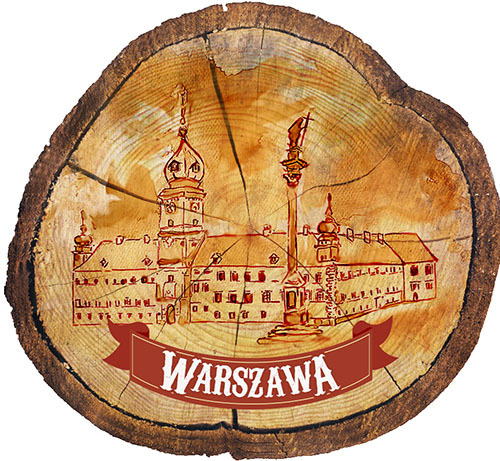 Magnes drewniany pieniek Warszawa