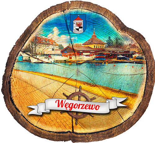 Magnes drewniany pieniek Węgorzewo