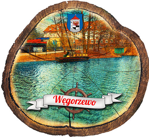 Magnes drewniany pieniek Węgorzewo