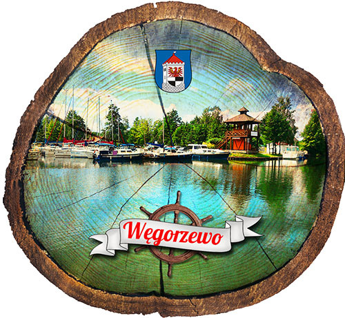 Magnes drewniany pieniek Węgorzewo