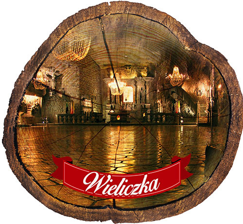 Magnes drewniany pieniek Wieliczka