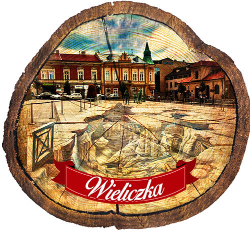 Magnes drewniany pieniek Wieliczka