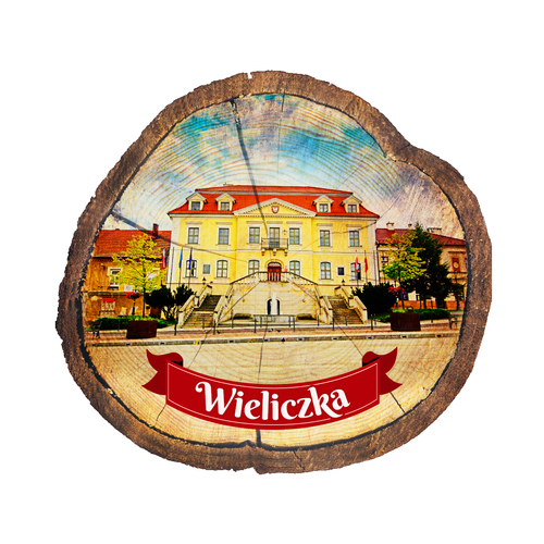 Magnes drewniany pieniek Wieliczka