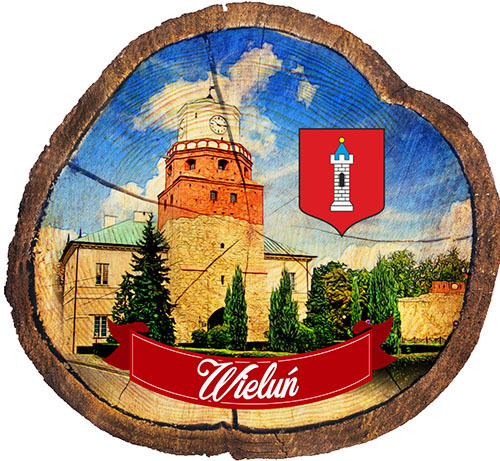 Magnes drewniany pieniek Wieluń