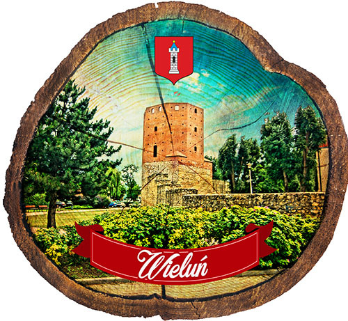 Magnes drewniany pieniek Wieluń