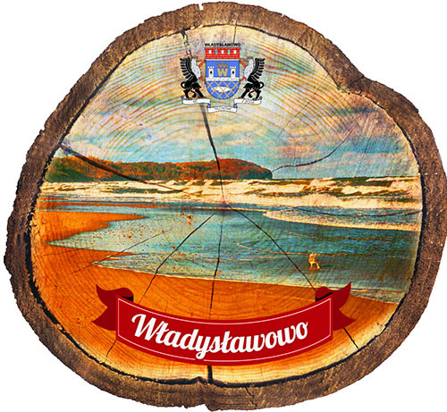 Magnes drewniany pieniek władysławowo