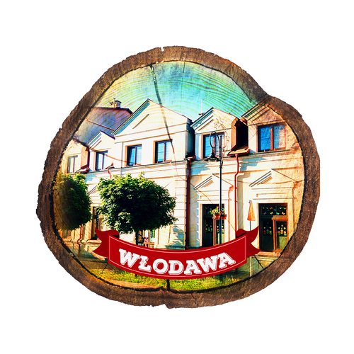 Magnes drewniany pieniek Włodawa