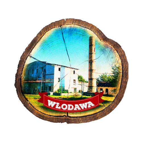 Magnes drewniany pieniek Włodawa