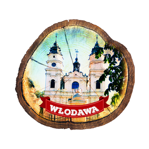 Magnes drewniany pieniek Włodawa