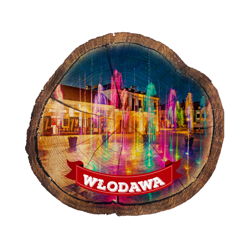 Magnes drewniany pieniek Włodawa