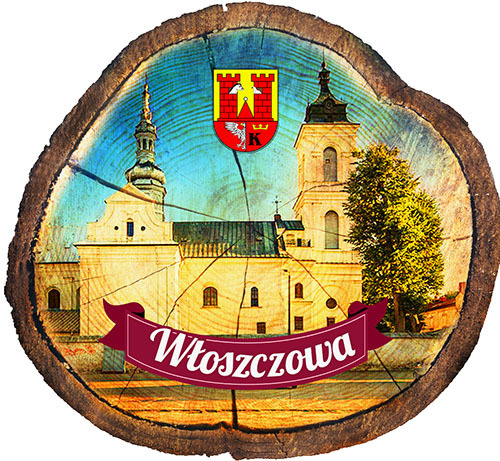 Magnes drewniany pieniek Włoszczowa